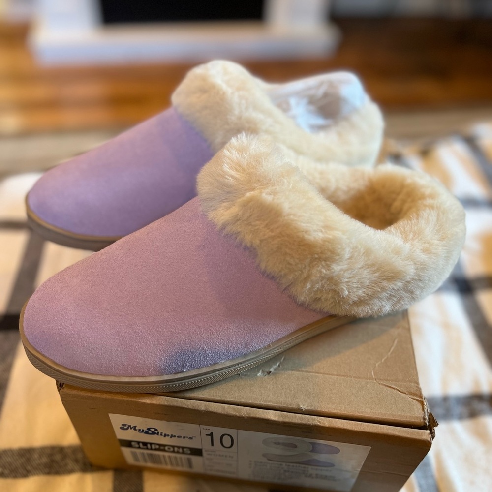 Brand New My Slipper. Fleeced lined suede like covering